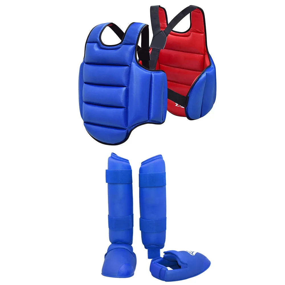 Karate Uniform Sparring Gear Set Leg Guard Martial Arts Boxing Gloves Exercise Equipment Training Taekwondo Chest Body Protect
