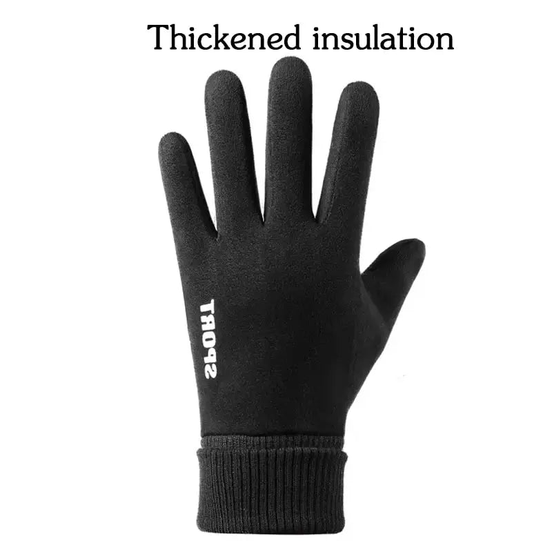 Winter Skiing Warm Gloves for Men Outdoor Cycling Waterproof, Non Slip, Thickened Female Couple Touch Screen Lamb Fleece