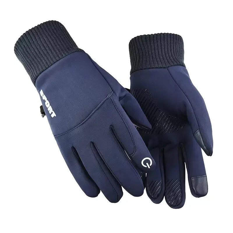 Winter Skiing Warm Gloves for Men Outdoor Cycling Waterproof, Non Slip, Thickened Female Couple Touch Screen Lamb Fleece