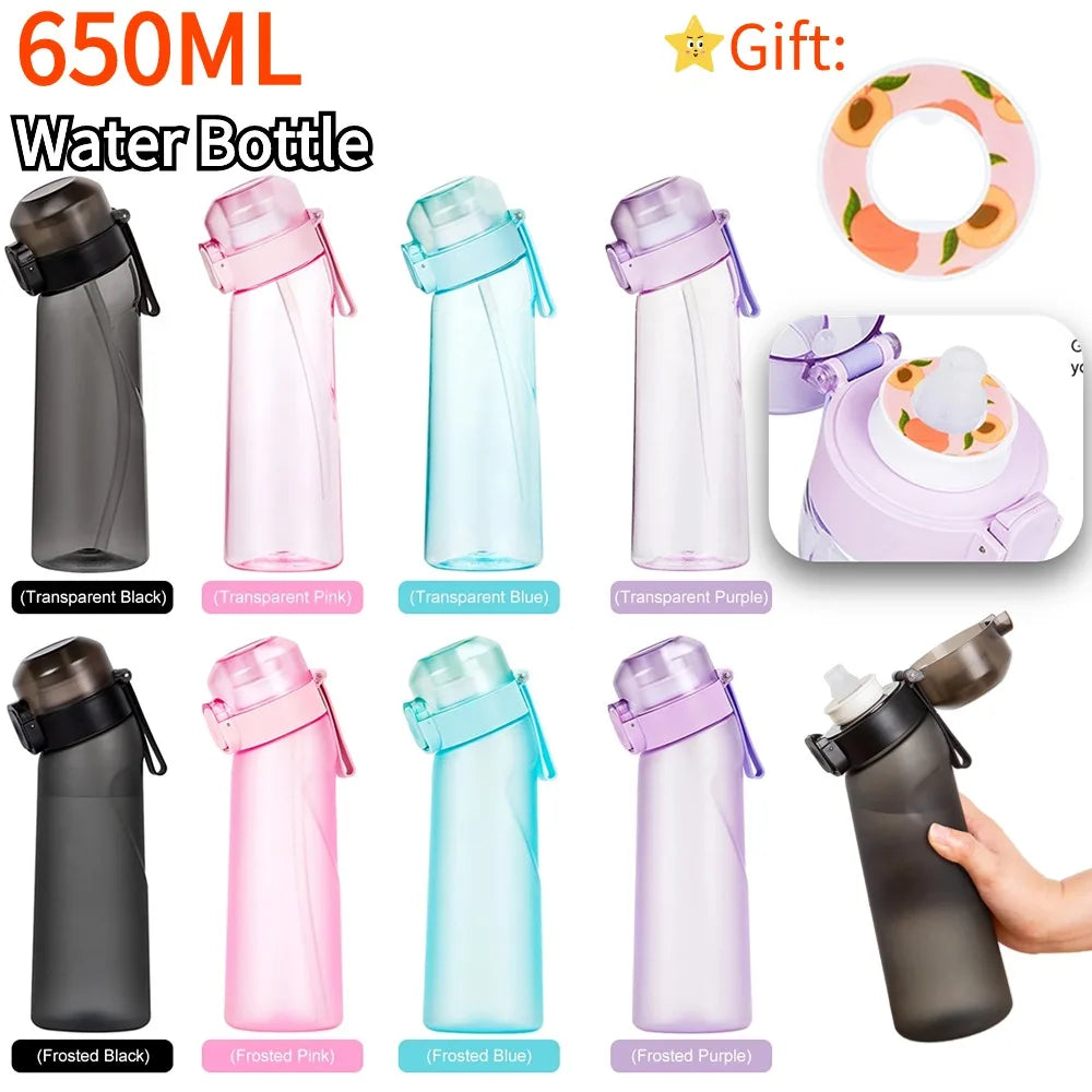 650ML Air Flavored Water Bottle Scent Up Water Cup Sports Water Bottle for Outdoor Fitness Water Cup with Straw Flavor Pods