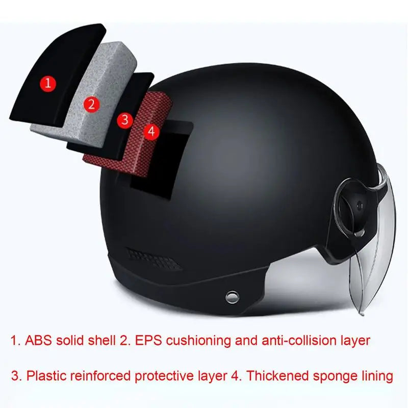 Motorcycle Helmet Jet Style Bicycle Helmets For Men Women Adult Motorbike Scooter Helmet Skull Full Head Hat Helmets accessories