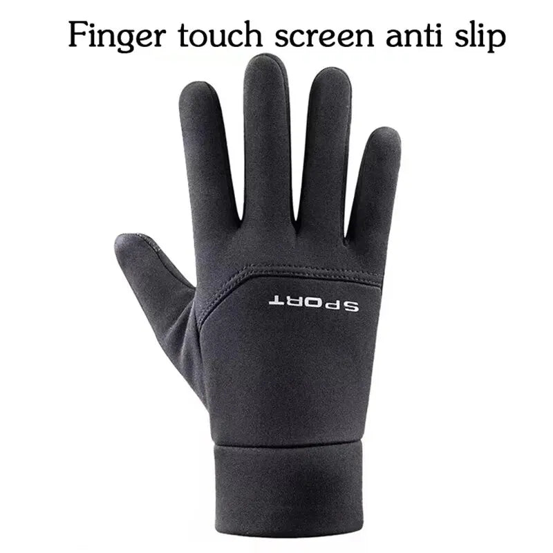 Winter Skiing Warm Gloves for Men Outdoor Cycling Waterproof, Non Slip, Thickened Female Couple Touch Screen Lamb Fleece