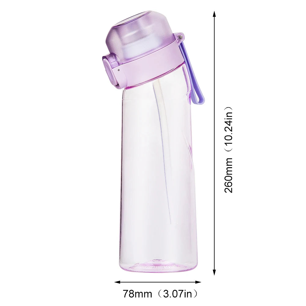 650ML Air Flavored Water Bottle Scent Up Water Cup Sports Water Bottle for Outdoor Fitness Water Cup with Straw Flavor Pods