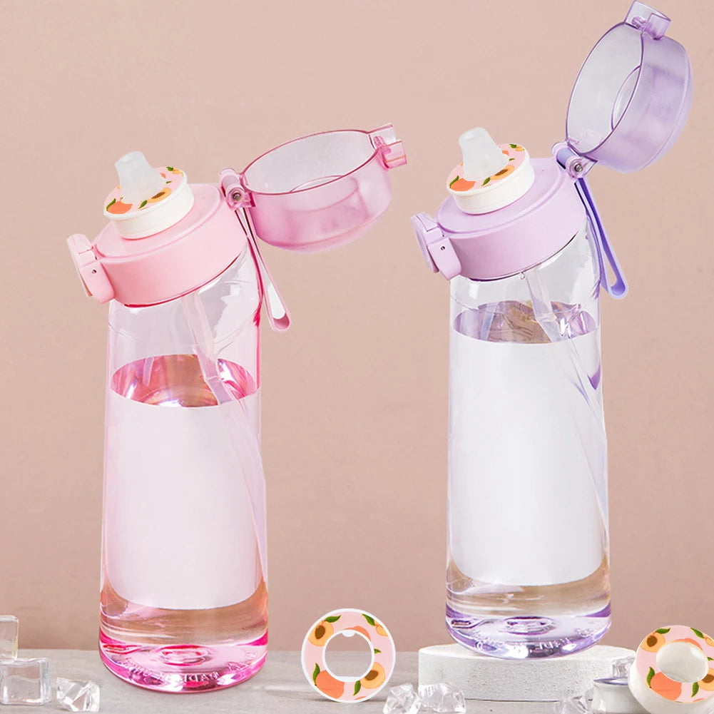 650ML Air Flavored Water Bottle Scent Up Water Cup Sports Water Bottle for Outdoor Fitness Water Cup with Straw Flavor Pods