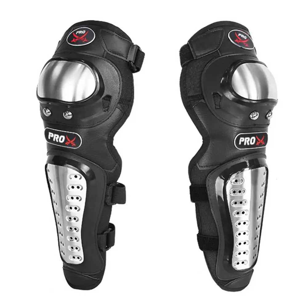 Motorcycle Riding Knee Pads Stainless Motorcycle Racer Knee Elbow Protector Set Motocross Protector Pad Guards Knee Pad For Knee