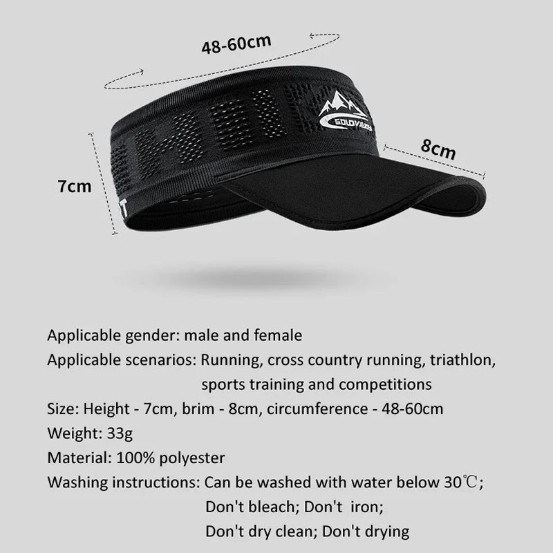 Summer Visor Cap Sunhat Breathable Sweat-absorbing Outdoor Sports Running Tennis Hair Band Headband for Men Women