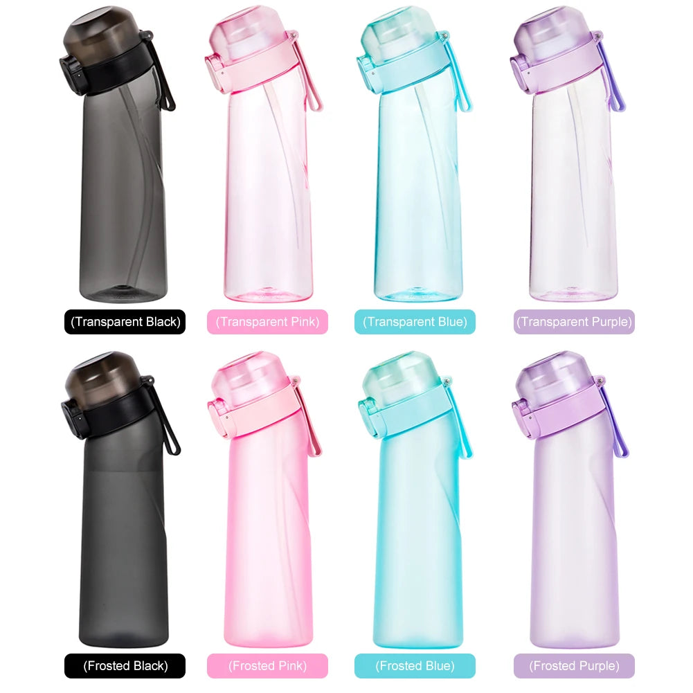650ML Air Flavored Water Bottle Scent Up Water Cup Sports Water Bottle for Outdoor Fitness Water Cup with Straw Flavor Pods