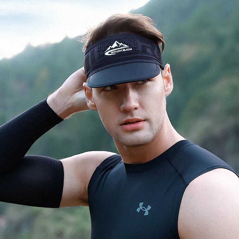 Summer Visor Cap Sunhat Breathable Sweat-absorbing Outdoor Sports Running Tennis Hair Band Headband for Men Women