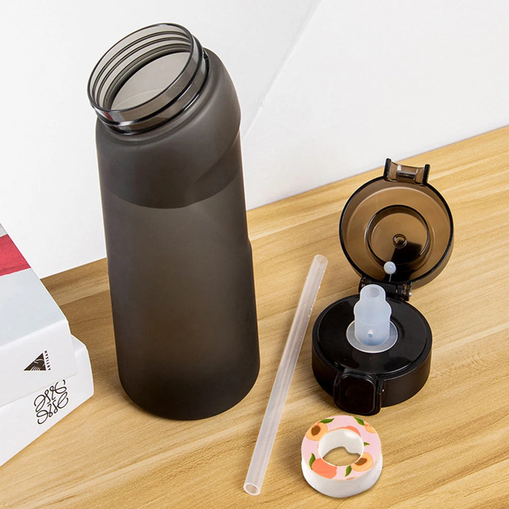 650ML Air Flavored Water Bottle Scent Up Water Cup Sports Water Bottle for Outdoor Fitness Water Cup with Straw Flavor Pods