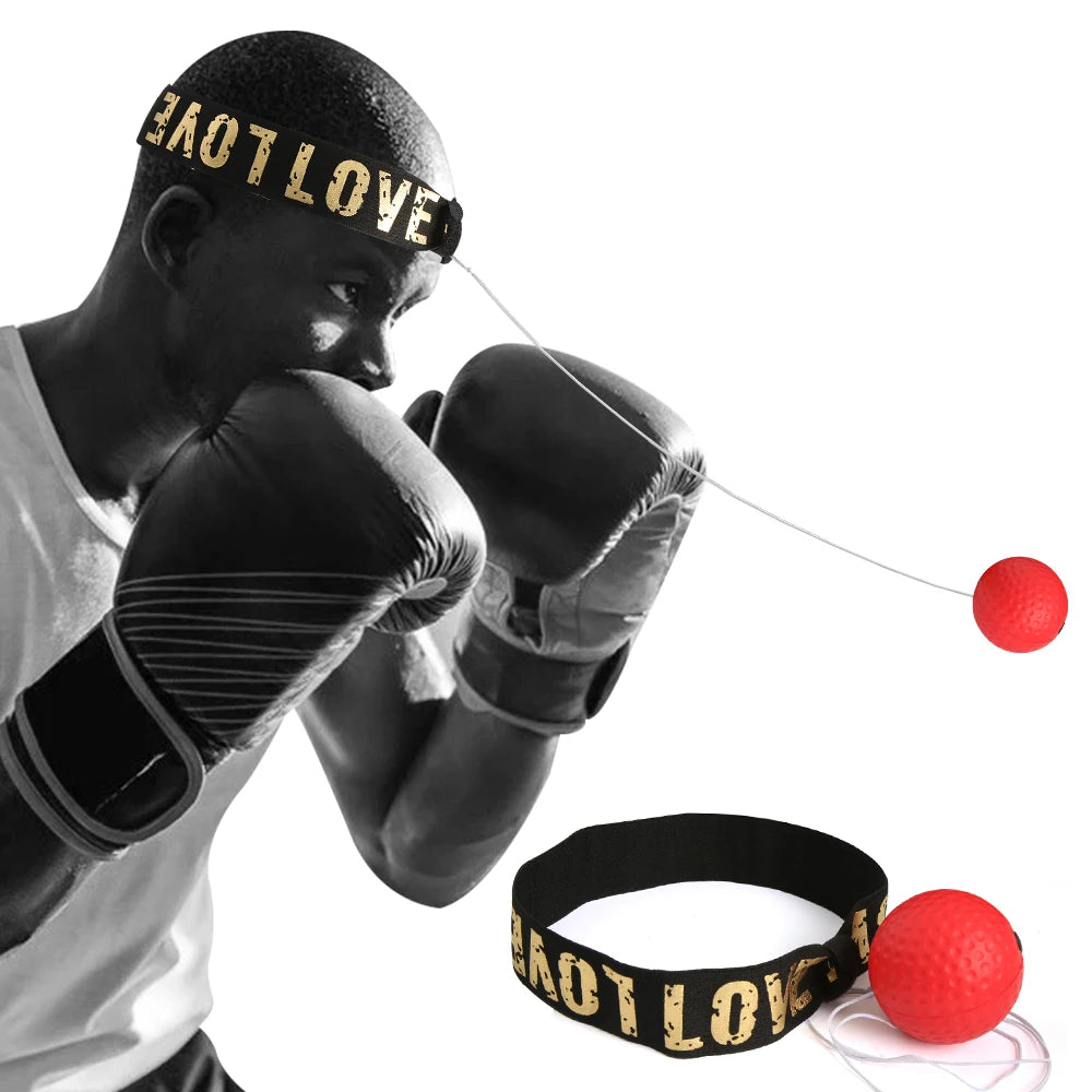 Boxing Reflex Ball Head Band  Head-mounted Boxing Speed Ball Sanda Combat Training Equipment with Bungee Cord 20g PU Foam Ball