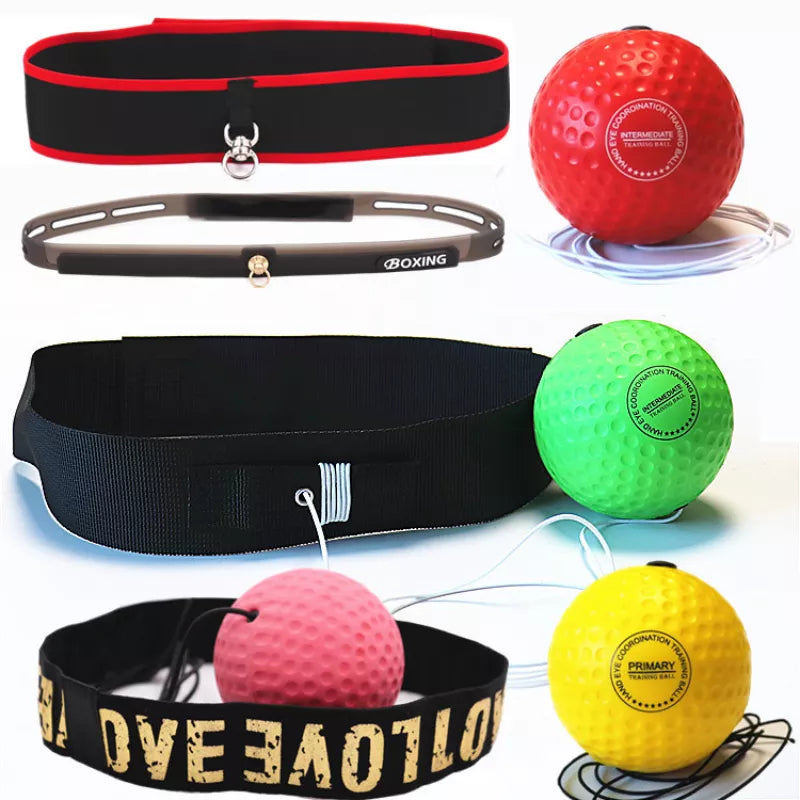 Boxing Reflex Ball Head Band  Head-mounted Boxing Speed Ball Sanda Combat Training Equipment with Bungee Cord 20g PU Foam Ball